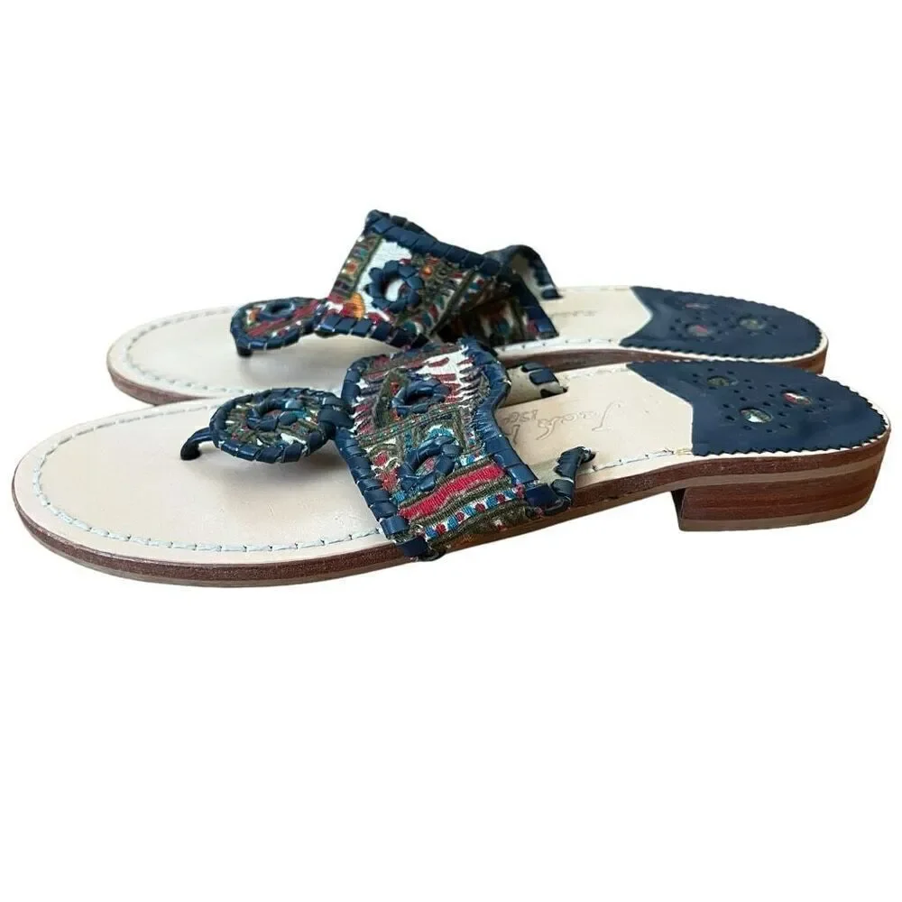 Jack Rogers Tribal Print Sandals Flip Flops Size 8